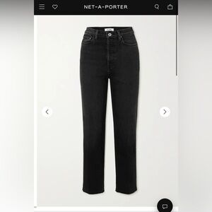 RE/DONE 70s Stove Pipe Cropped Jean in Washed Noir